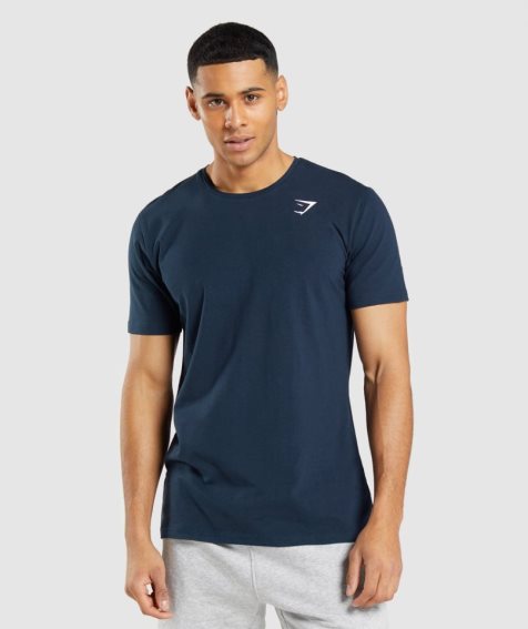 Koszulki Gymshark Essential Męskie Granatowe | PL 987NZR